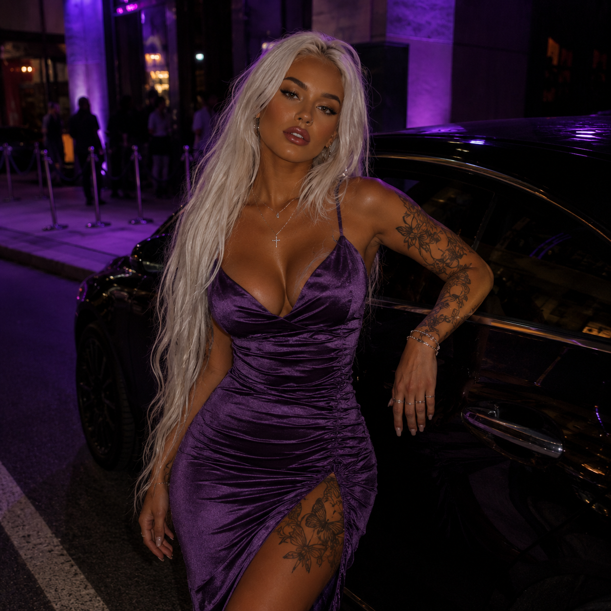 Ember, the featured Vixen AI companion, in a bold intimate portrait